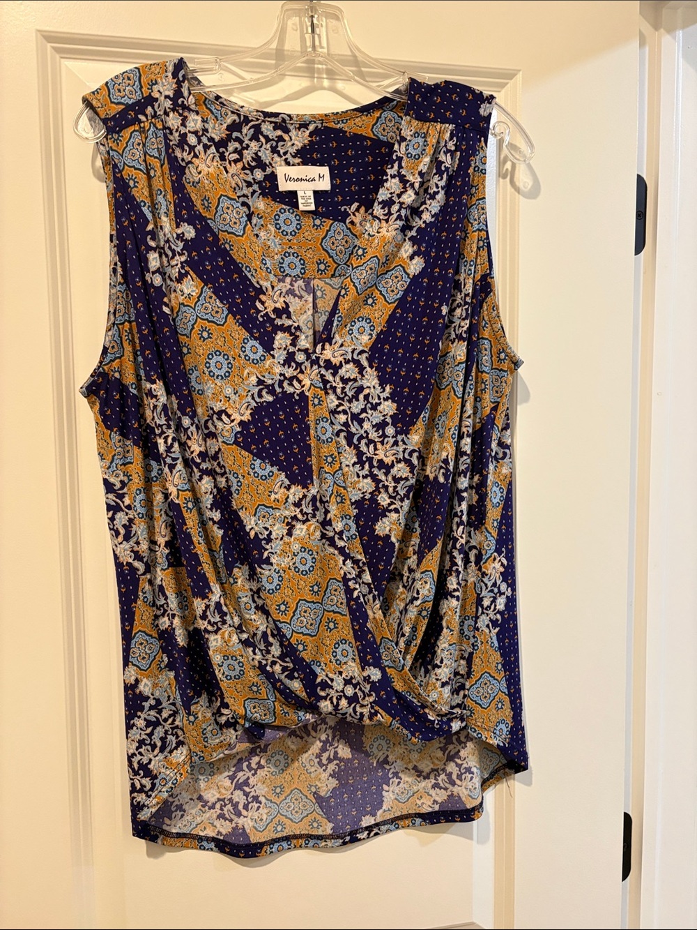 Veronica M Stretch Surplice Sleeveless Top